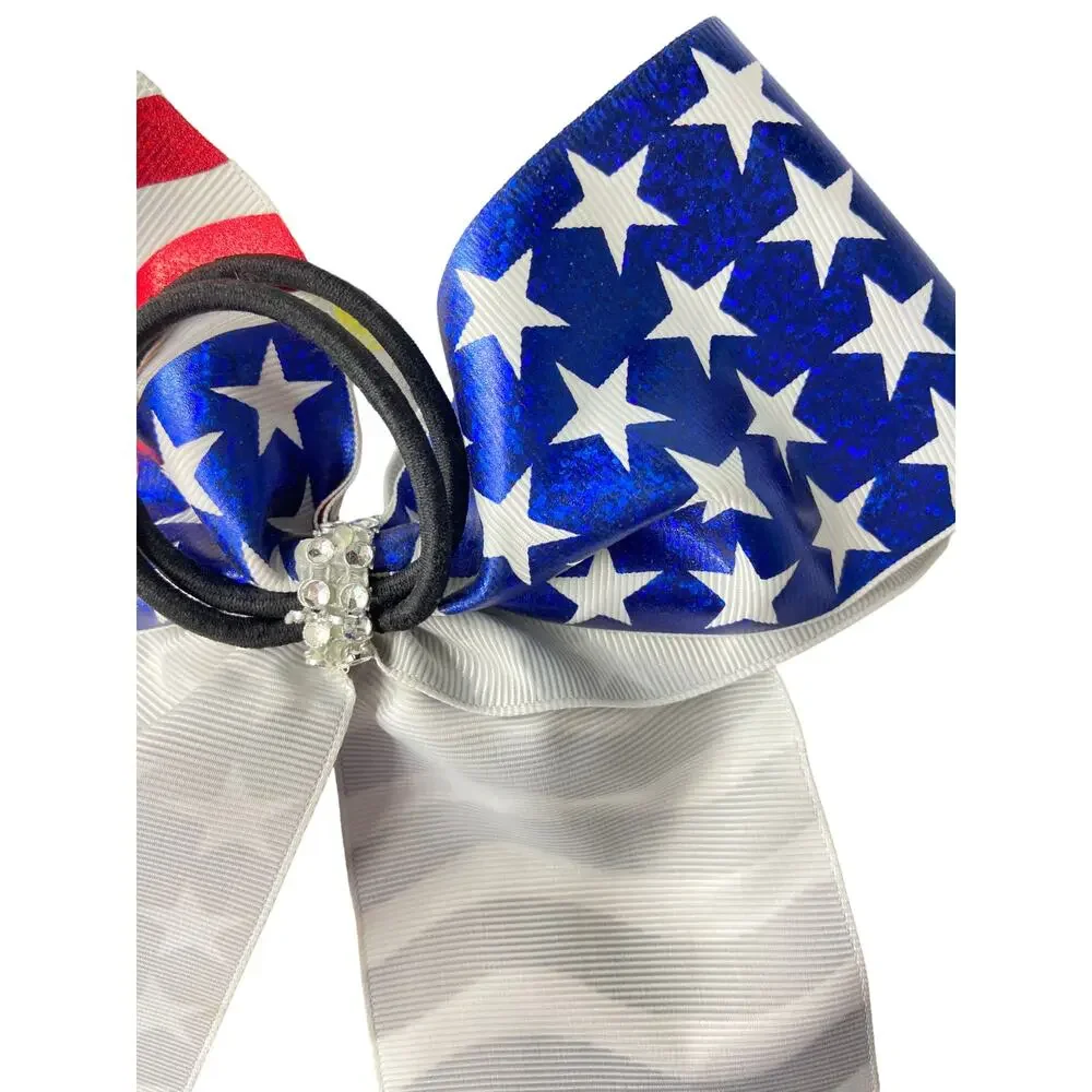 Unbranded Girls' American Flag Bow Tie Hair Accessory